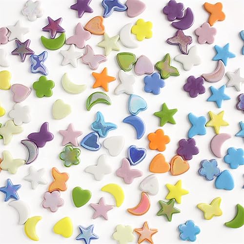 Miniatura 7 de Wq Warmqing Azulejos de mosaico para manualidades a granel, azulejos de vidrio manchado de 7.76 oz para manualidades, suministros de mosaico de