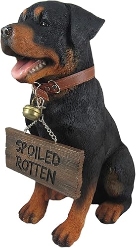 Miniatura 3 de Guardian of Love - Estatua de bienvenida de Buddy Rottweiler con letrero reversible, figura decorativa de perro para uso en interiores o exteriores,