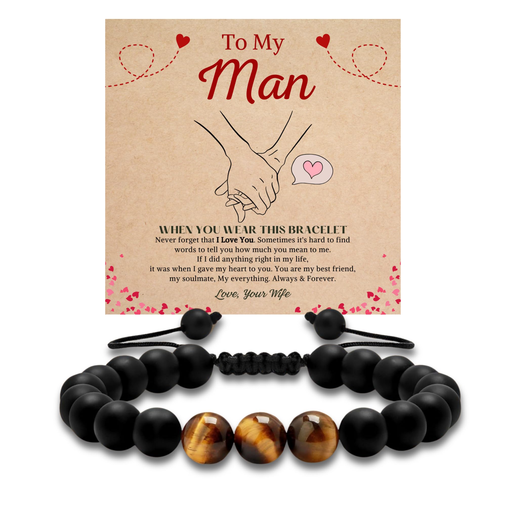 To My Man Bracelet, Promise Bracelet for Him, Bracelet for Boyfriend, Gifts For Husband, Gifts for My Boyfriend, Unique Gifts For Men, Mens Valentines Day Gifts, Valentines Gift For Him, For Boyfriend