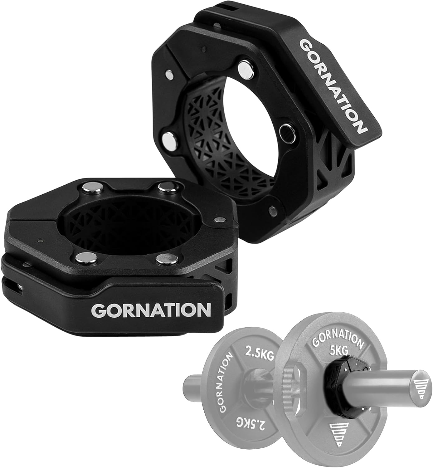 GORNATION Hantelverschluss 50mm Langhantel Clips Schnellverschluss Olympische Hantelverschluss Hantelklemmen 2 St ck Olympic Barbell Collars f r Krafttraining Gewichtheben & Fitness