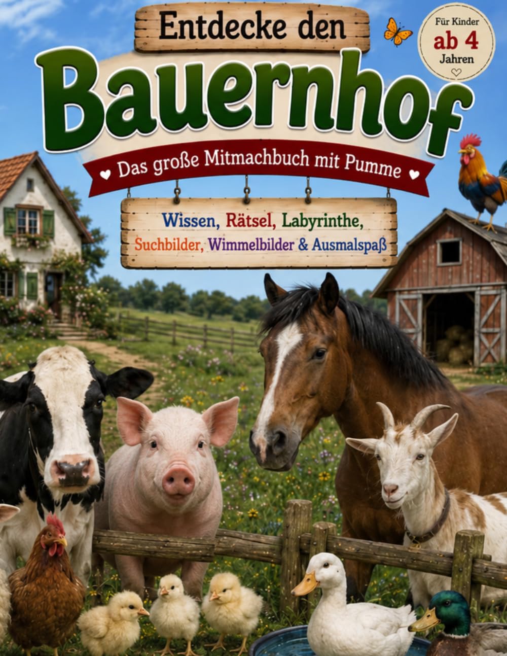 Entdecke den Bauernhof: Das große Mitmachbuch mit Pumme – Wissen, Rätsel, Labyrinthe, Suchbilder, Wimmelbilder & Ausmalspaß (Bauernhof-Freunde)