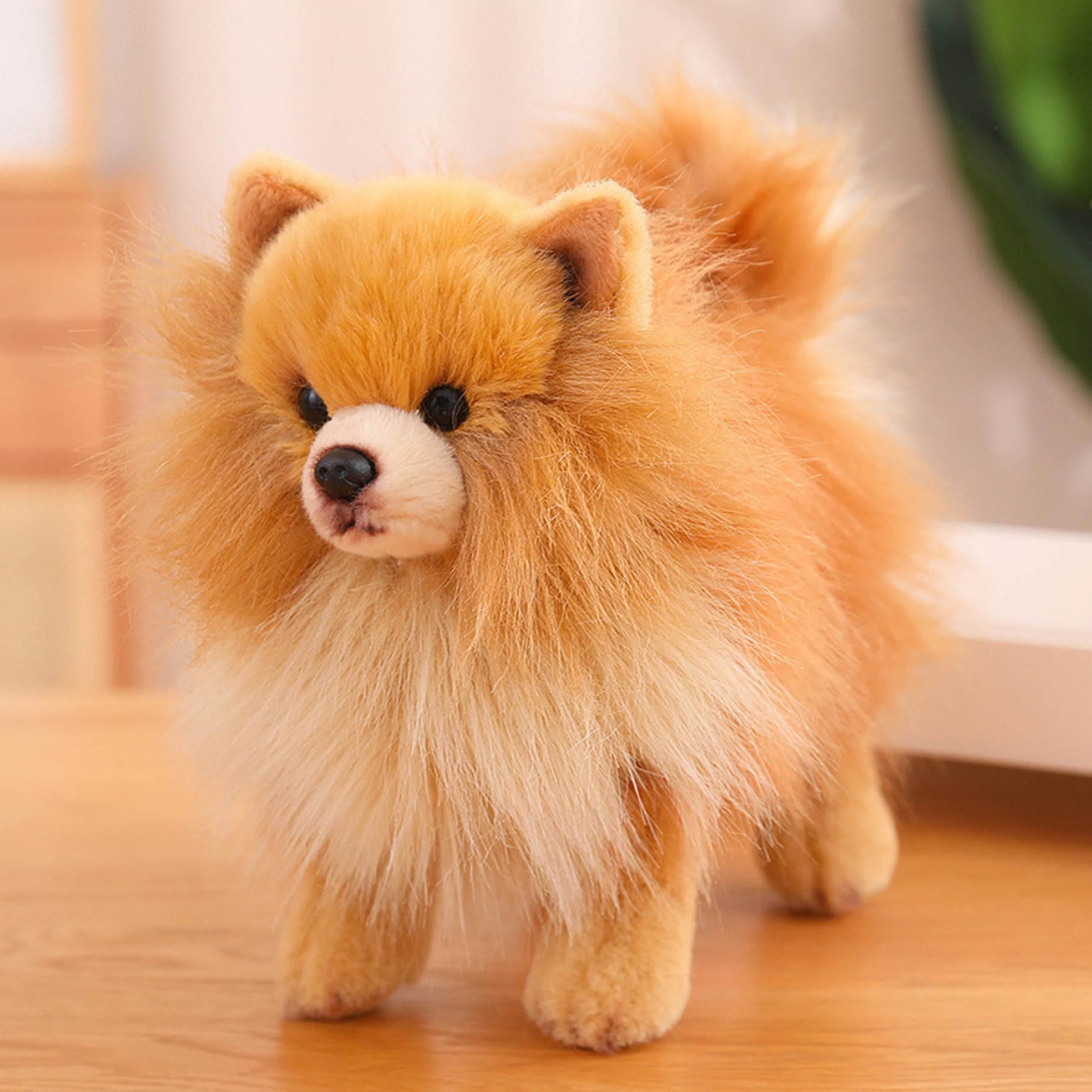Plucia Phone Pomerania Simulazione Carina Simulazione Pomerania Peluche Peluche Giocattolo per Cani Pomerania pomerana Peluche Peluche Peluche 10x9 Pollici Piena di Peluche Giocattolo per Le Ragazze