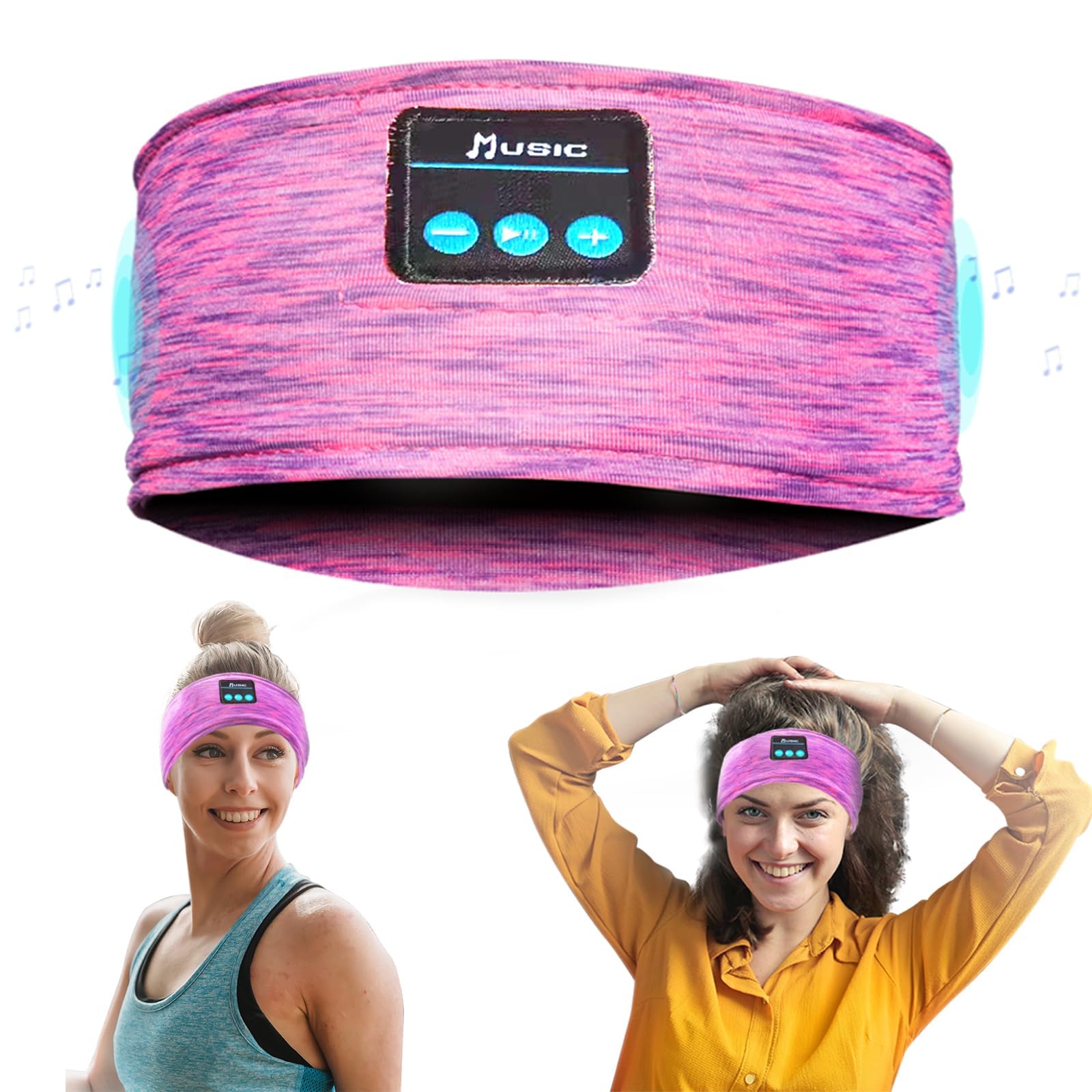 Bluetooth Headband for Sleeping Side Sleepers - Wireless Adjustable Headphones for Women