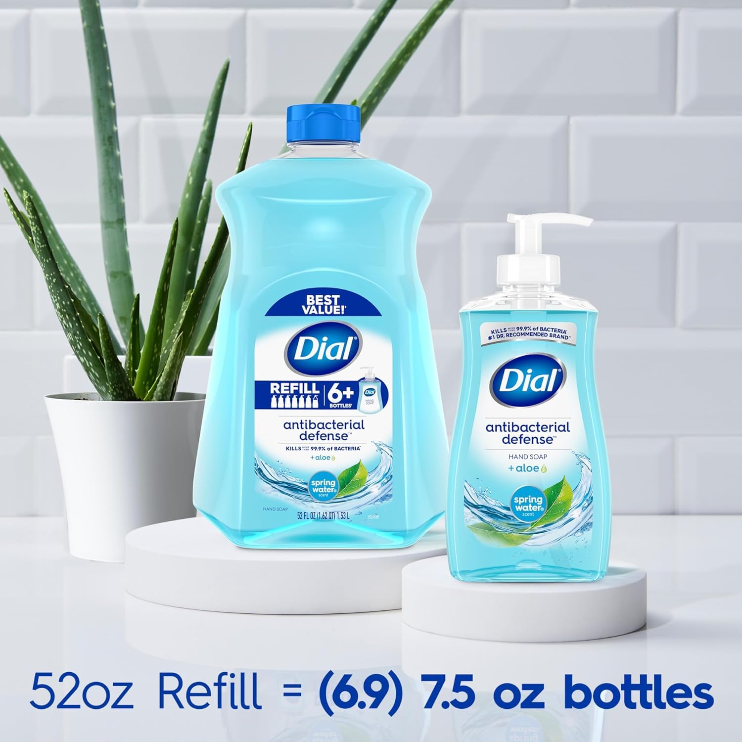 Liquid Hand Soap Refill, Dial Spring Water Hand Wash, 52 Fl Oz (Bundle of 2 Bottle)