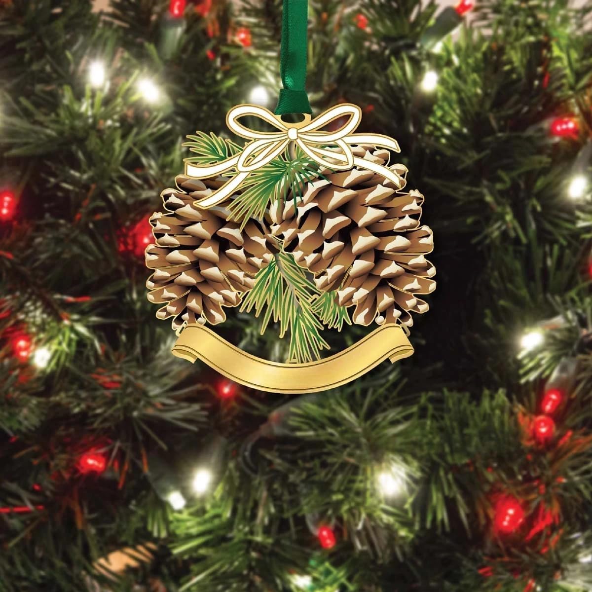 Beacon Design Pinecones Namedrop Ornament, 2.75-Inch, Multicolor - Image 3