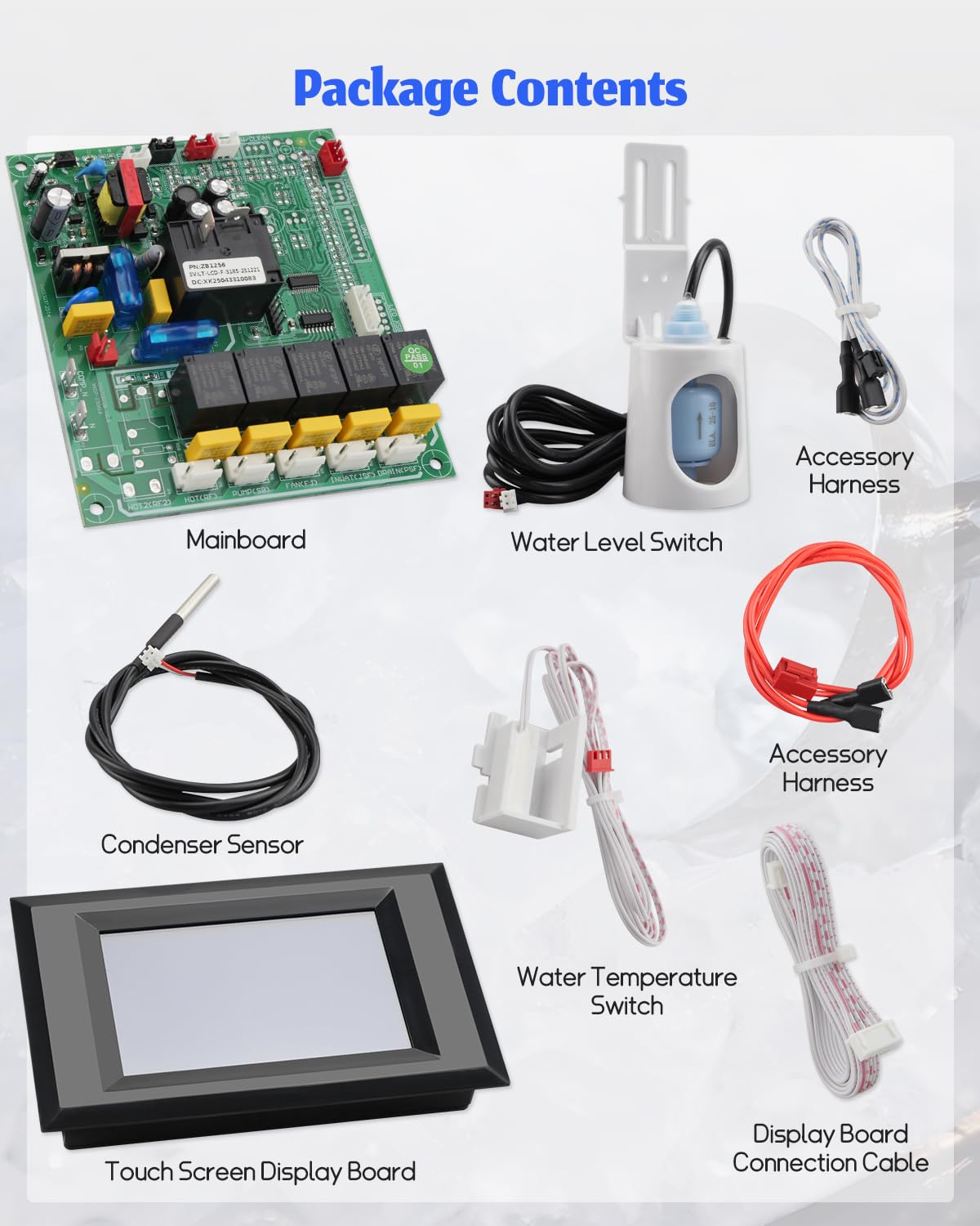 Blue Touch Screen ice Makers Control Board Fit for Most Commercial Ice Machines, Industrial Ice Machine Control Card kit Fit for Vevor/Cotlin/Coolski Split Ice Machines