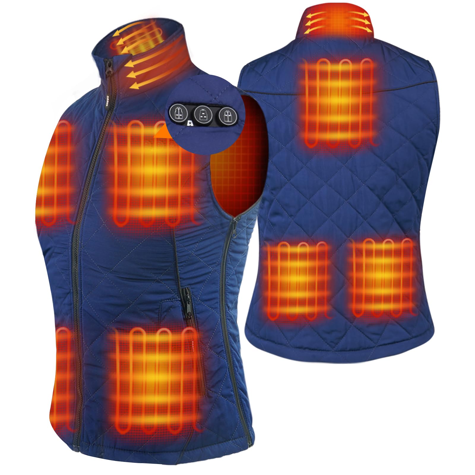 Doact Heated Vest for Men and Women, Heated Vest, USB Rechargeable Electric Heated Vest with 3 Temperature Levels, Heated Jacket for Outdoor, Hunting, Hiking, Camping, No Battery