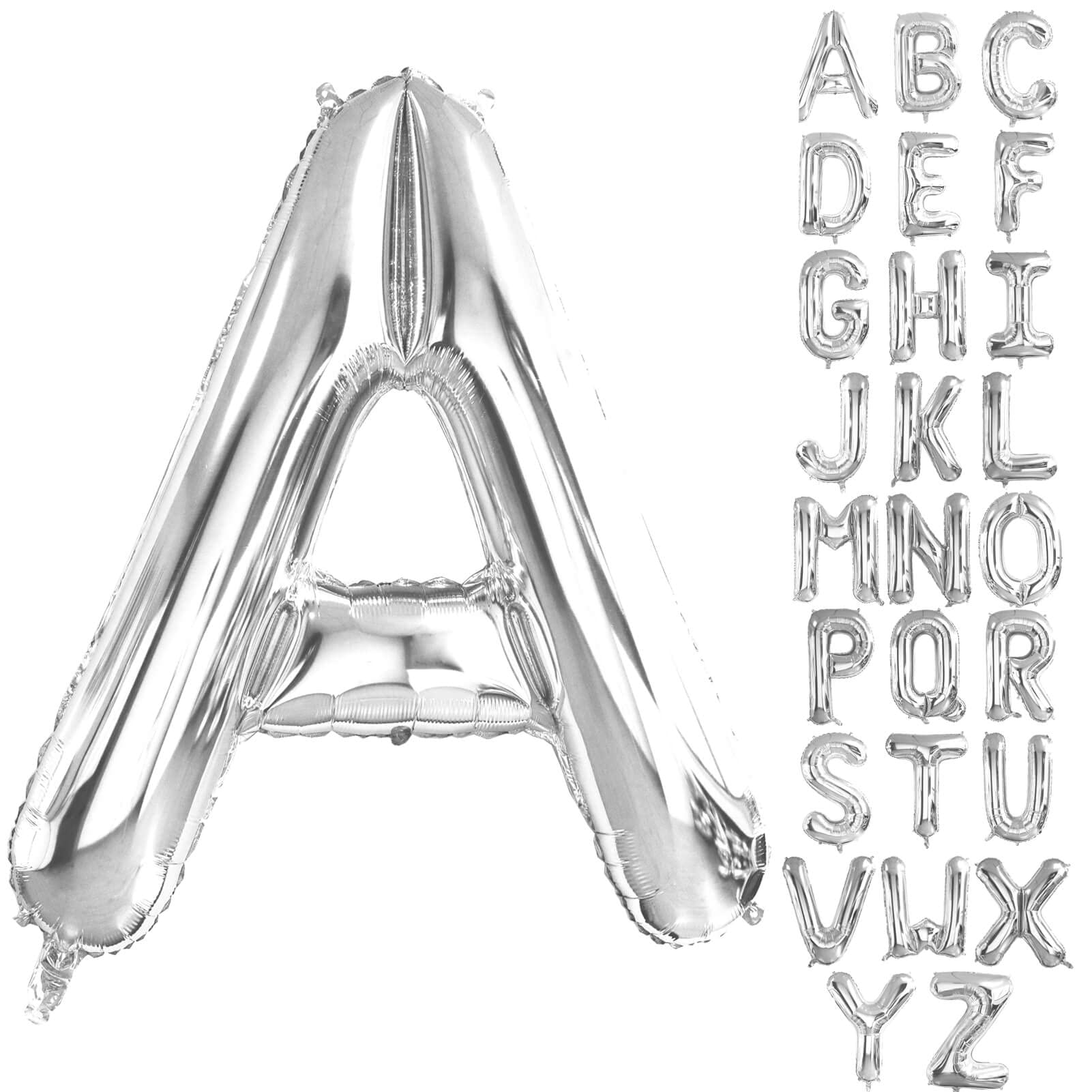 Lovoir 40 Inch Large Silver Letter A Balloons Big Size Jumbo Mylar Foil Helium Balloon for Birthday Party Celebration Decorations Alphabet Silver A