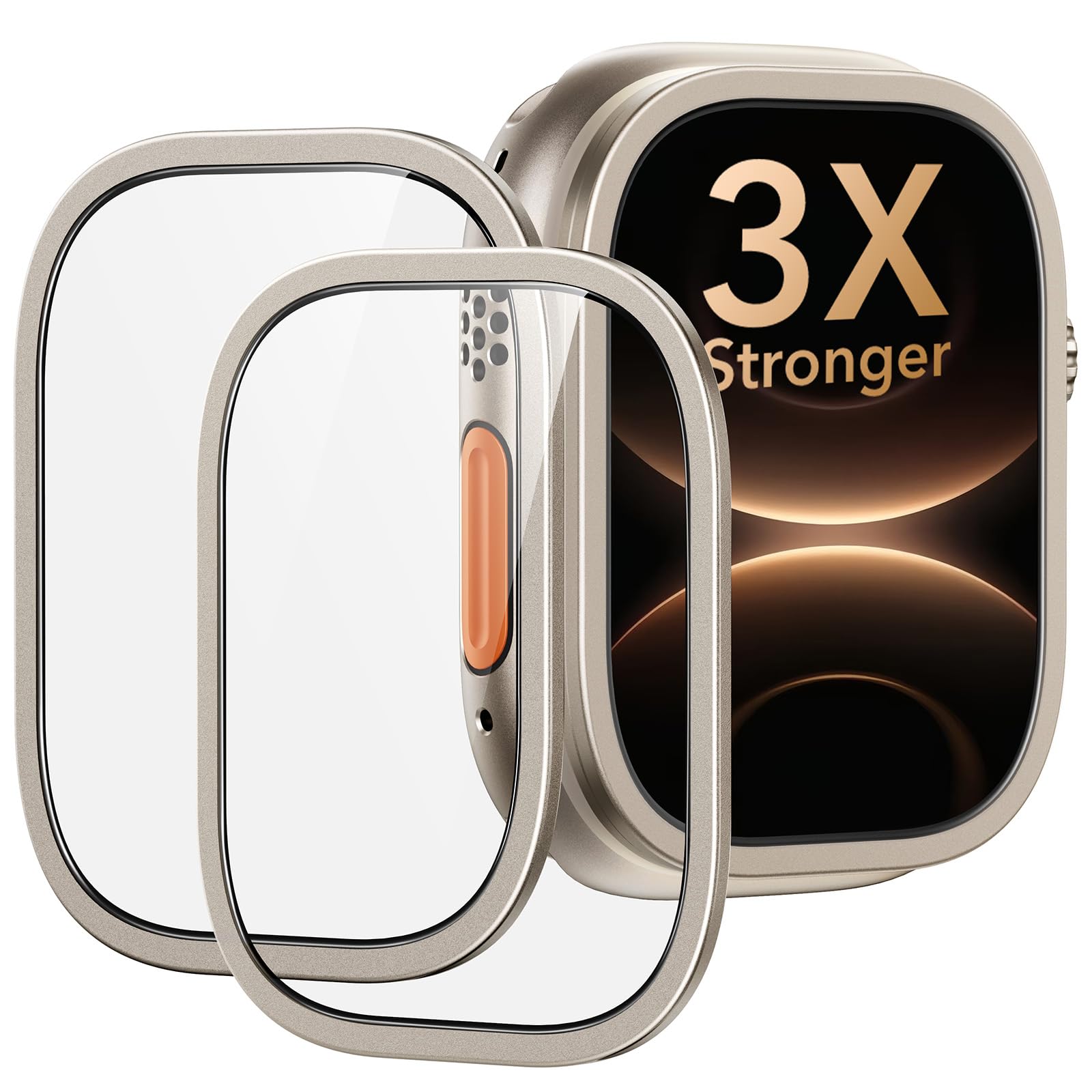 ESR Accessory Glass by Corning™ for Apple Watch Ultra 3/2/Ultra, Titanium | 2 Pack 49 mm Premium Screen Protectors. Military-Grade Ultimate Drop Protection. Bubble & Dust Free-image-14