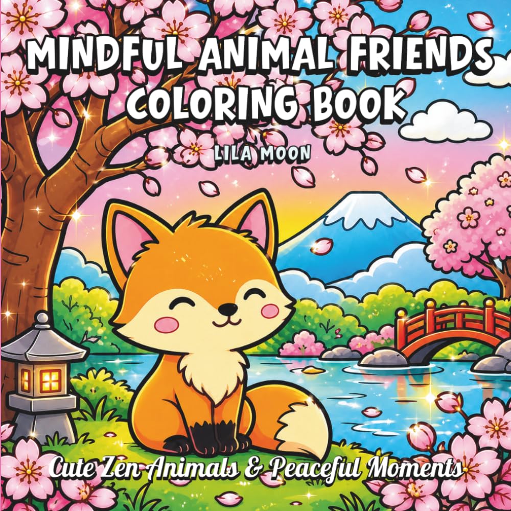 Mindful Animal Friends Coloring Book: Cute Zen Animals & Peaceful Moments