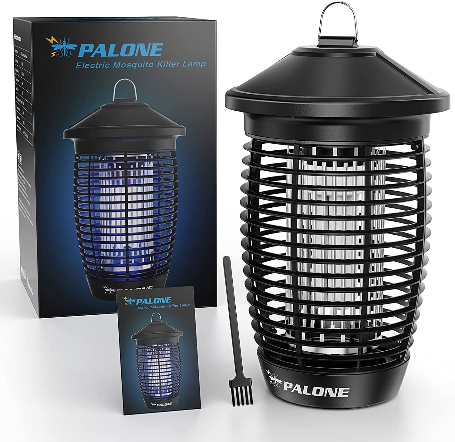 PALONE Lampada Antizanzare Elettrica, 4500V 20W UV Zanzariera Elettrica Impermeabile IPX4, per Insetticida Zanzare per Casa Giardino Interno Esterno Cucina, con 1 Spazzole Pulite