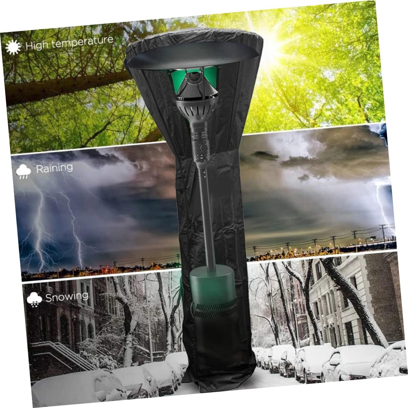 Garden Heater Cover Outdoor Heavy Duty Heater Rain Patio Dustproof Shield Reflective Shield