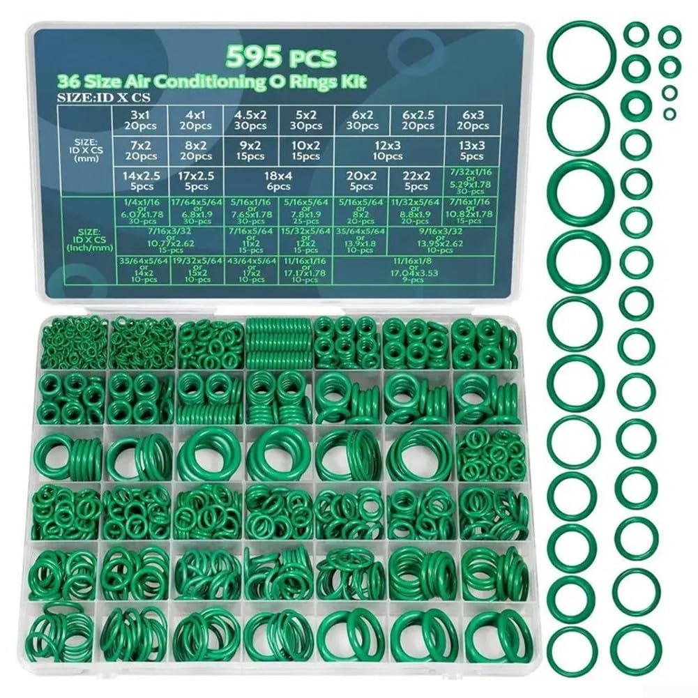 Juego de 595 juntas tóricas de aire acondicionado 36 tamaños reparación rápida