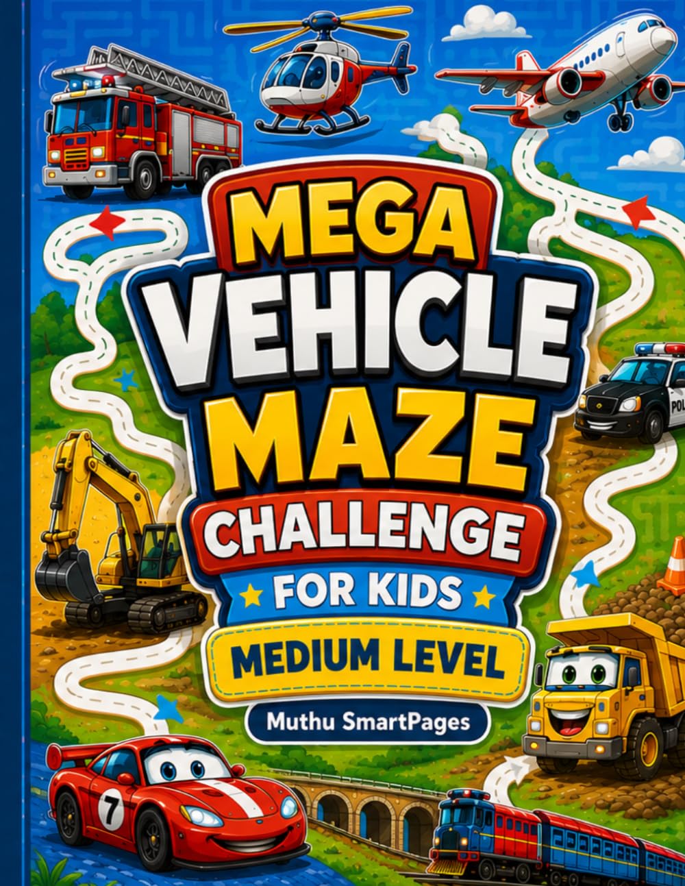 Mega Vehicle Maze Challenge for Kids – Medium Level