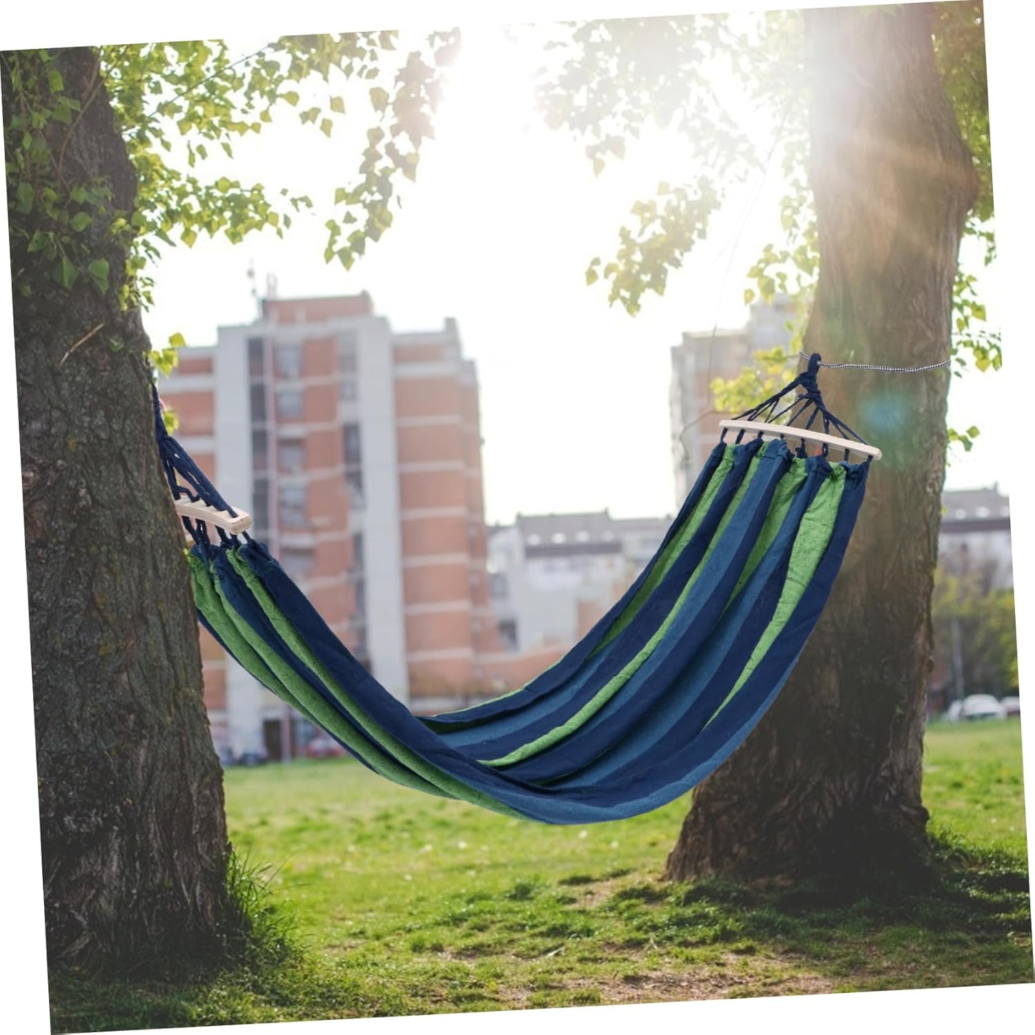 Garden Widened Canvas Hammock Portable Swing for Outdoor Travel Camping and Hiking Thickened Design Easy Setup and Comfortable Use