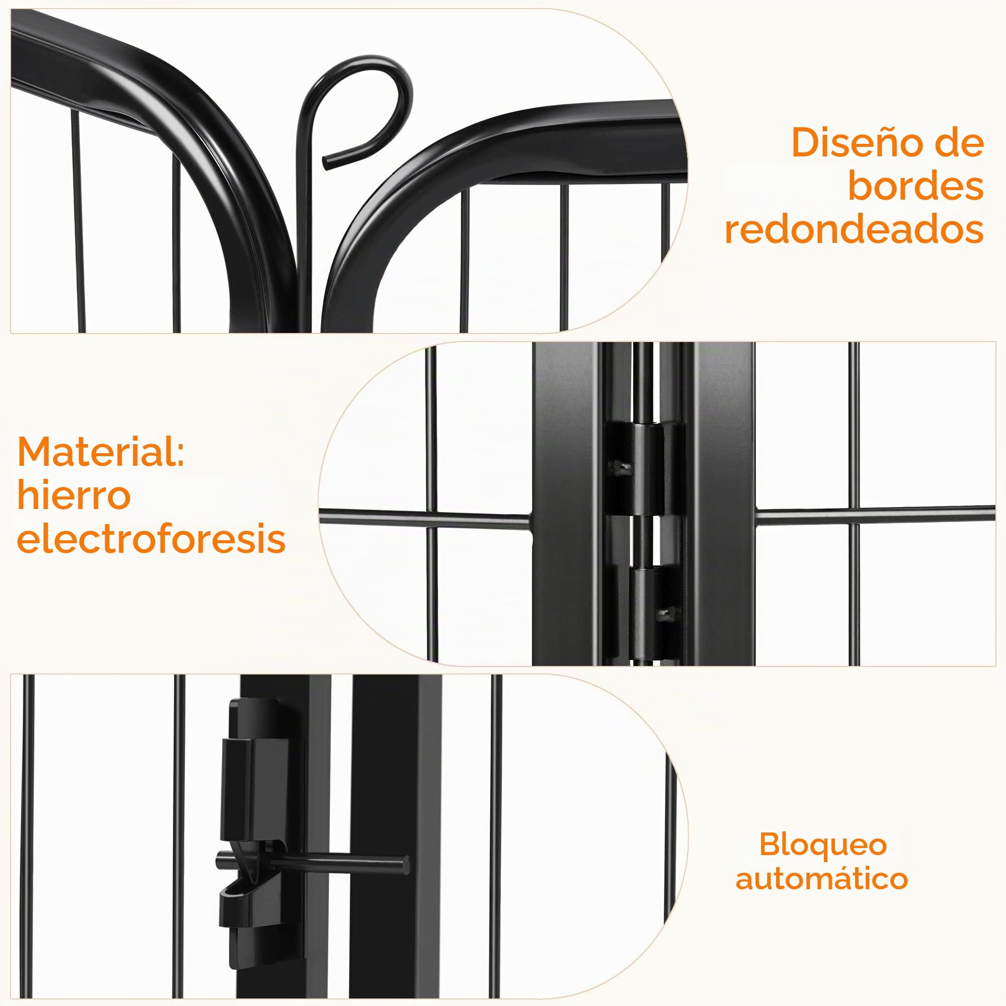Yaheetech Parque para Perros 6 Paneles 80x80cm Cachorros Valla Plegable | para Perros Jardín de Perros Valla Metálica de Cachorros