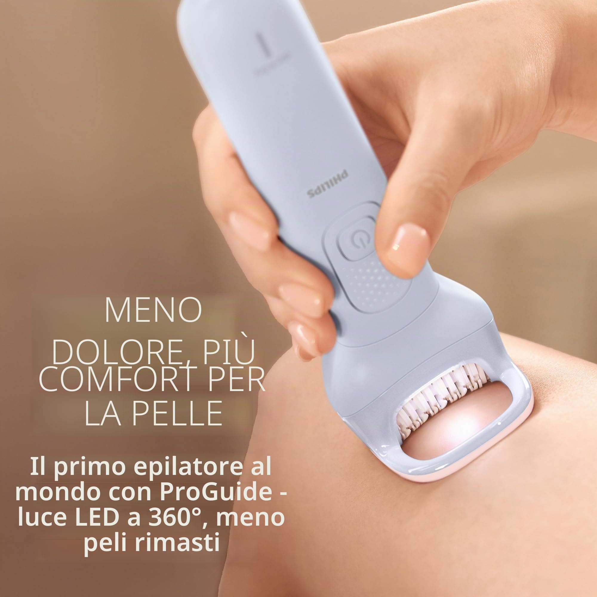 Philips Epilatore Epilatore Elettrico Senza Fili Serie 8000 - Epilatore Elettrico Wet and Dry Cordless per Gambe e Corpo, con ProGuide, 3 Accessori, 60 min Runtime, Modello BRE708/00