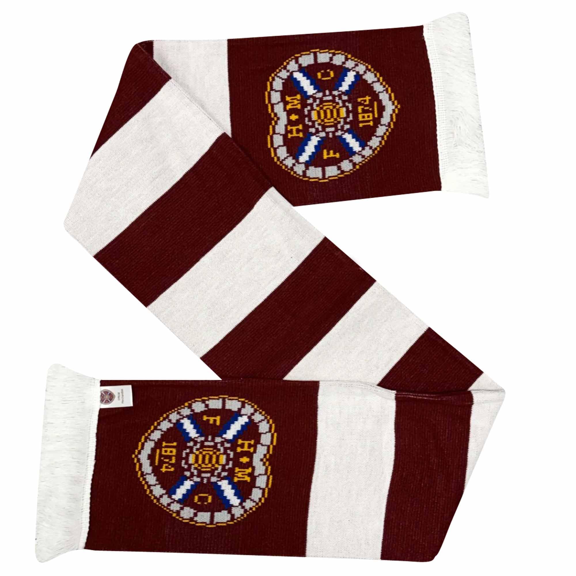Hearts FC Football Fans Match Day Scarf, Scottish Football Souvenir Scarf, Heart of Midlothian Scarves, Jambos Fans Footie Souvenir