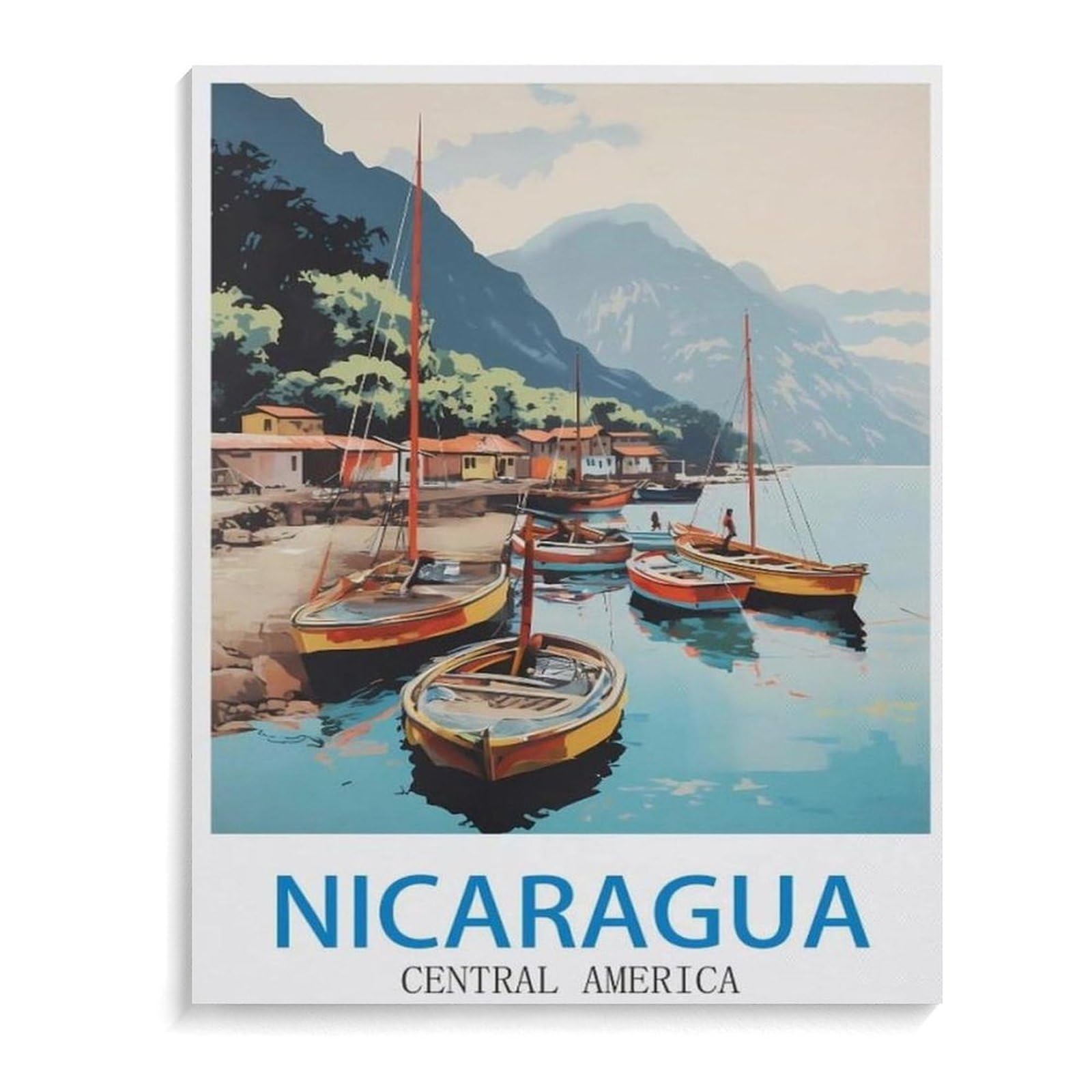 BEAYODKP Paint by Numbers，Nicaragua in Central America，Exquisite Oil Painting by Numbers Kits for Beginners(50x60cm-K41