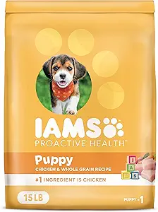 IAMS Proactive Health Puppy Food with Real Chicken, 15 lb. Bag