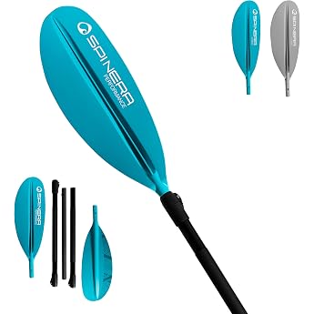 SPINERA Kayak Paddle Performance Fibreglass - Touring Allrounder Paddle 240 cm 5-Piece & Adjustable - Floatable Lightweight & Compact - with PP + 40% FG Blade for Kayak Sup & Leisure