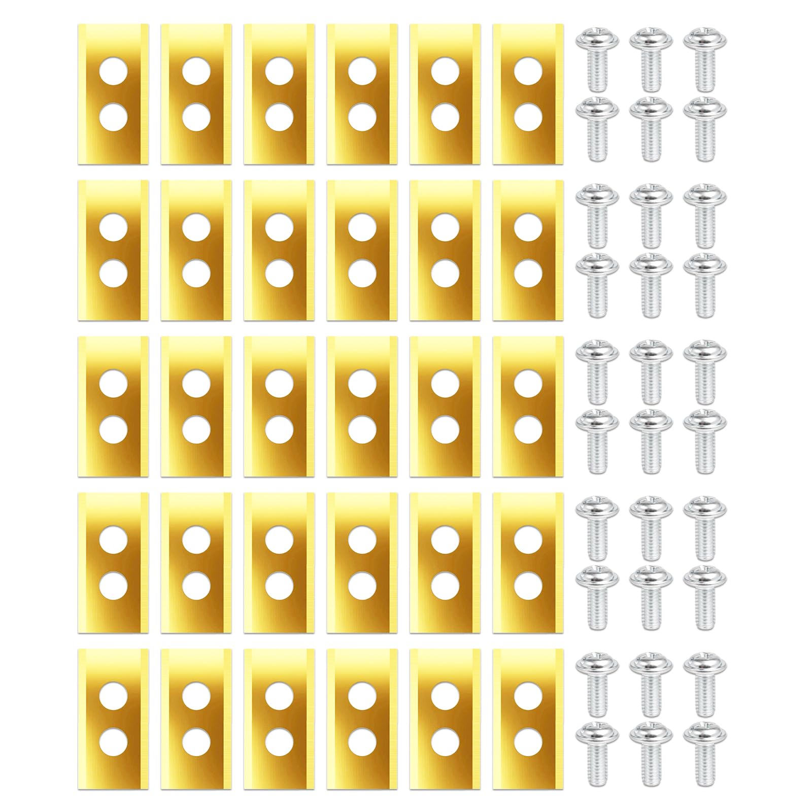 Spares2go Blades for Worx Landroid Robot Lawnmower Titanium Coated WA0176 (Pack of 30 + Screws + Case)