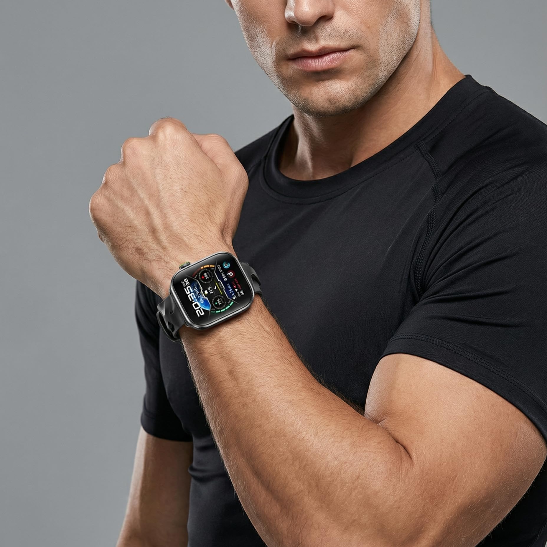 Oraimo Montre Connectée Écran AMOLED 60Hz 1,85" Appel Bluetooth HD Smartwatch Homme Femme Sport 143 Modes Étanche IP68 Autonomie 14 Jours Cardio SpO2 Podomètre Notifications SMS Message Android iOS