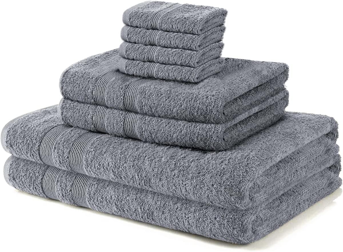 Brentfords Bath Bale, Towel Set, Cotton, Grey, 6 Piece : Amazon.co.uk ...