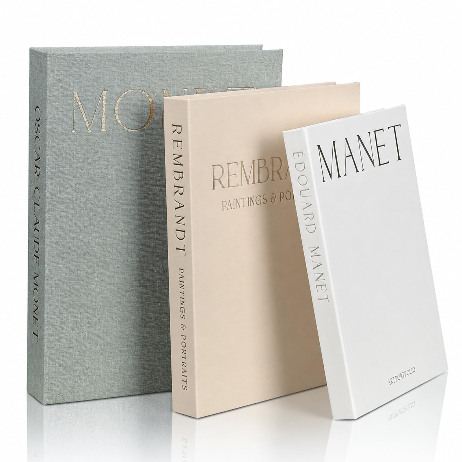Set of 3 Linen Decorative Books for Home Decor, Linen Storage BoxesModern Faux Decor Book for Decoration,Aesthetic Fake Books for Coffee Table/Bookshelf/Mantel Decor,Photo Storage or Keepsake Box
