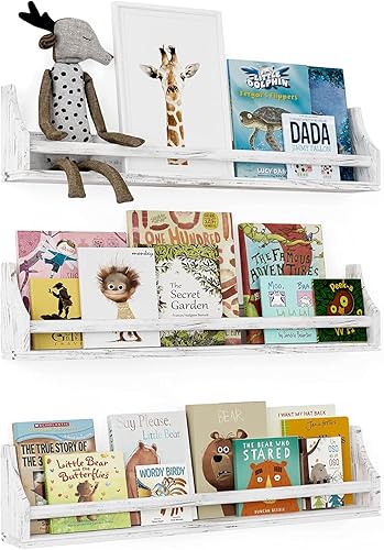 Miniatura 4 de brightmaison Angel - Estantes flotantes de 30 pulgadas para decoración de pared, estante de almacenamiento de juguetes y estantes de libros para