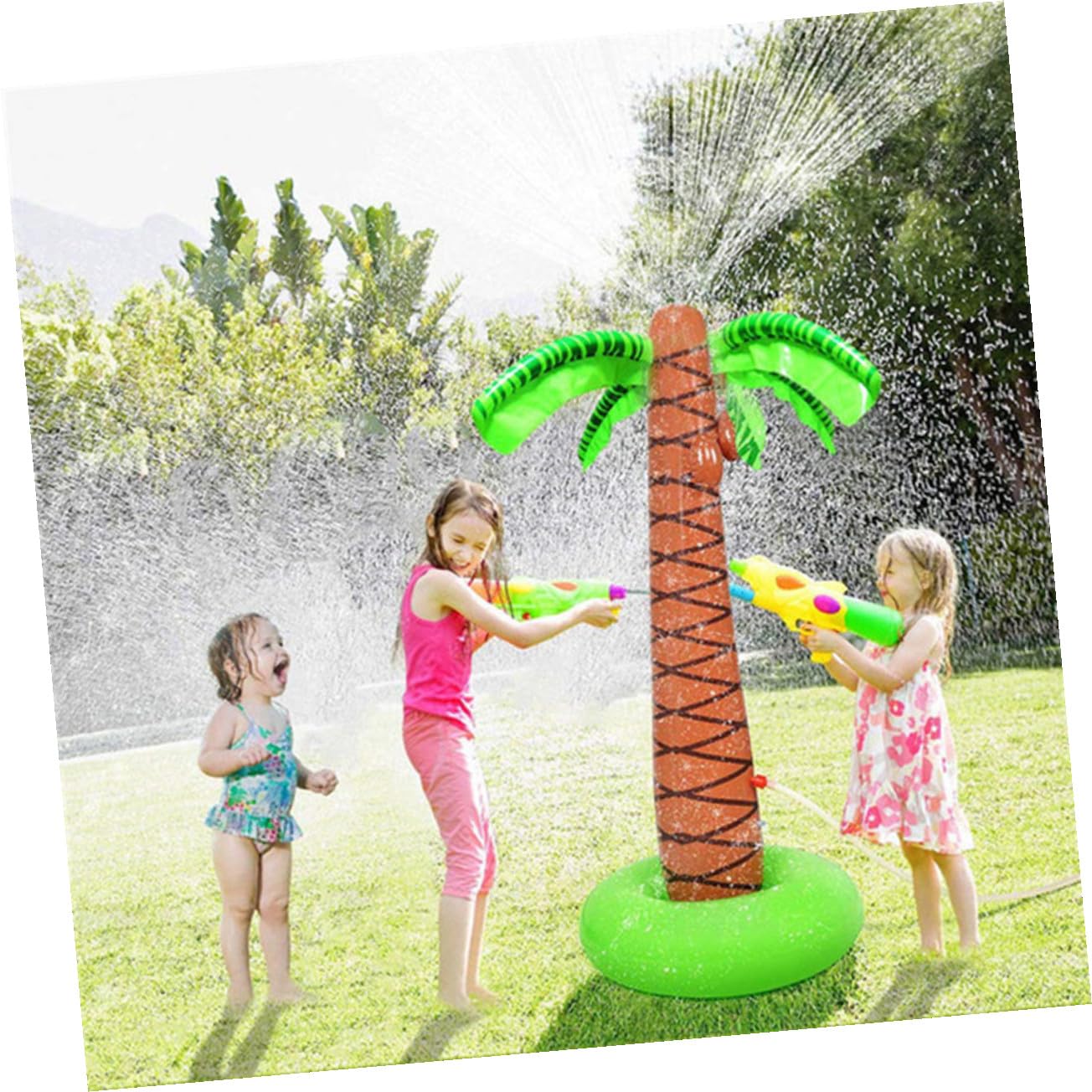 Juguete de Riego Rociador de Agua Palmera Inflable PVC