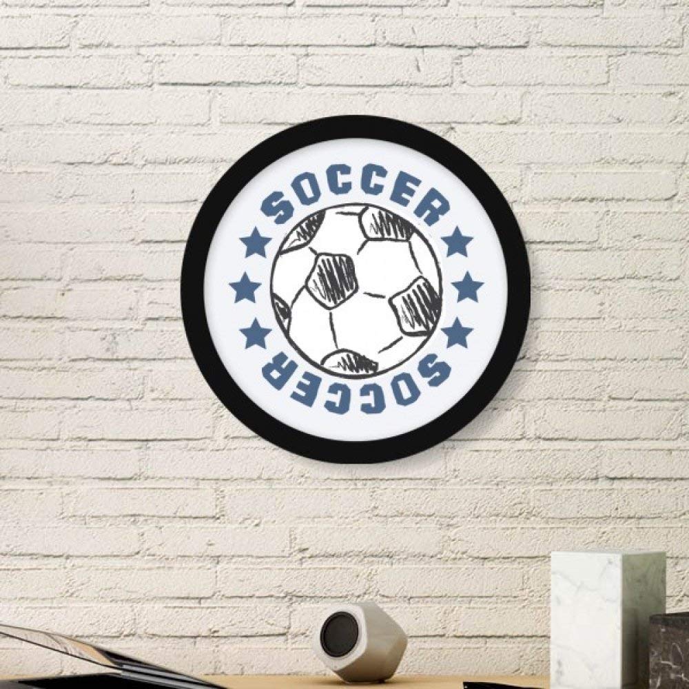 Cadre photo football rond noir DIYthinker pour deco murale salon