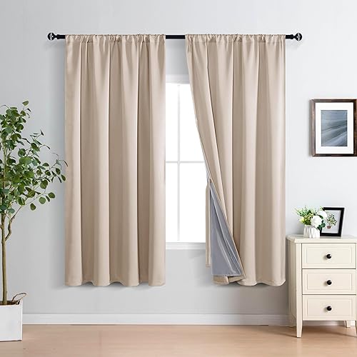 Miniatura 37 de XWZO Cortinas 100% opacas de 84 pulgadas de largo con alzapaños, protección de privacidad, paneles de ventana de eficiencia energética con forro