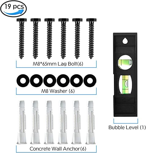 Miniatura 2 de MOUNTUP MU0041-B - Kit de pernos de retraso para montaje de pared de TV viene con perno de retraso M8 × 2.559 in y arandela para perno de madera,