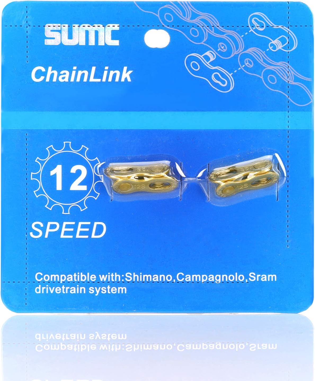 Inkesky 4 Pairs Re-usable Quick Link for Bike Chains - Compatible with Shimano/KMC/Campagnolo/SRAM (12-Speed (Gold))