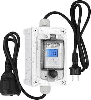 Mobiler Digitaler Stromzähler für Steckdose 230V, 60A Outdoor Messgerät mit IP67 Wasserdicht Speicherung bei Stromausfall und Ein-Tasten-Zurücksetzung für Wohnmobile Outdoor Haushalte