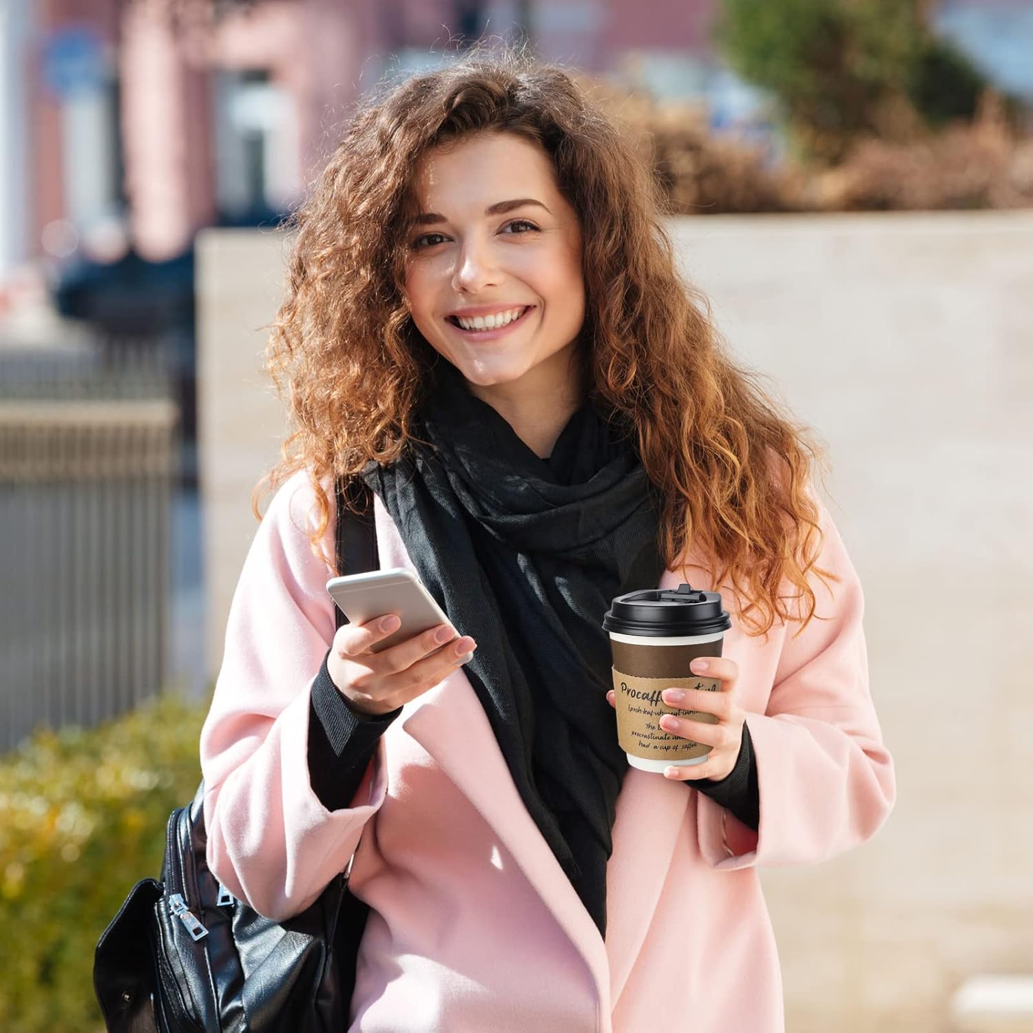 Eaasty 50 Pack Funny Printed Coffee Sleeves Disposable Corrugated Coffee Cup Sleeves 12-20 oz Kraft Paper Cup Heat Insulation Covers for Hot Chocolate Cocoa Tea Cold Beverage - Image 5