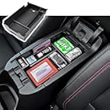 RUNROAD Center Console Organizer Tray Compatible with Chevy Equinox 2018 2019 2020 2021 2022 2023 2024 Accessories, Insert Armrest Tray Secondary Storage Box Coin Holder, Black