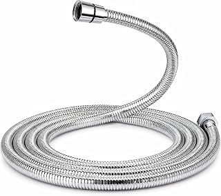 10Ft 118 Inch Extra Long Shower Hose, SUS304 Stainless Steel Anti-Kink Handheld Shower Head Hose with 360° Swivel Connector, G1/2 Universal Brass Nuts Replacement Shower Hose, Chrome
