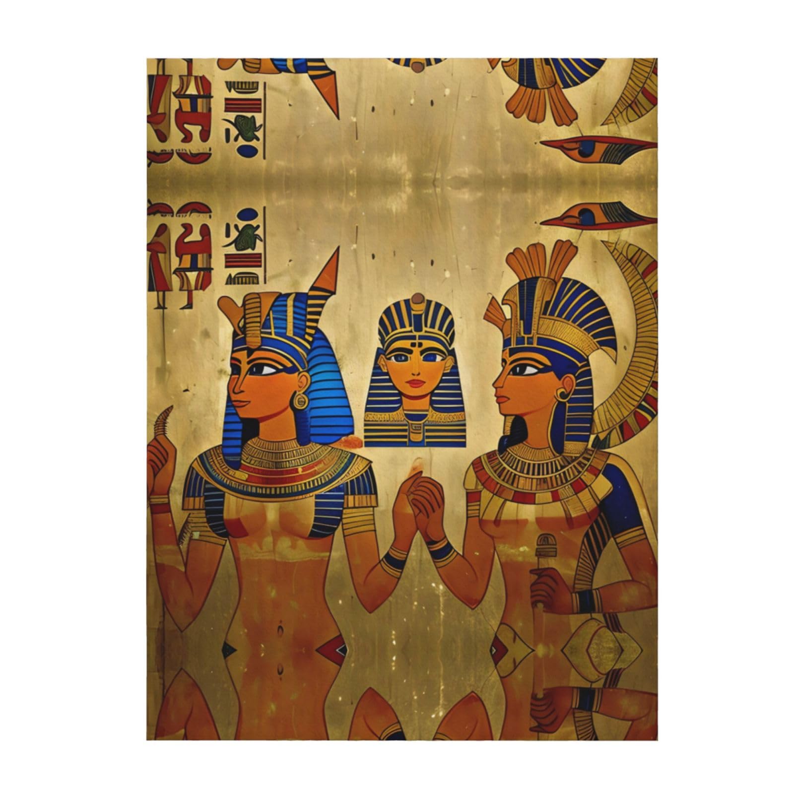 Couverture super douce avec fresque d'Égypte ancienne, jeté de lit haut de gamme