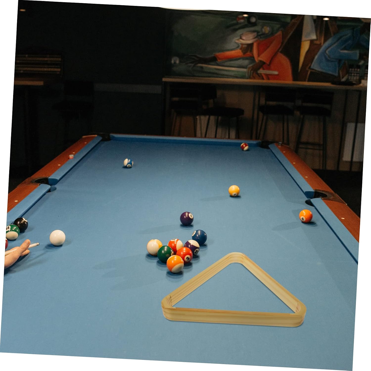 Toddmomy Pool Table Accessory Billiard Balls Rack Triangle Billiard Organizer Cue Rack
