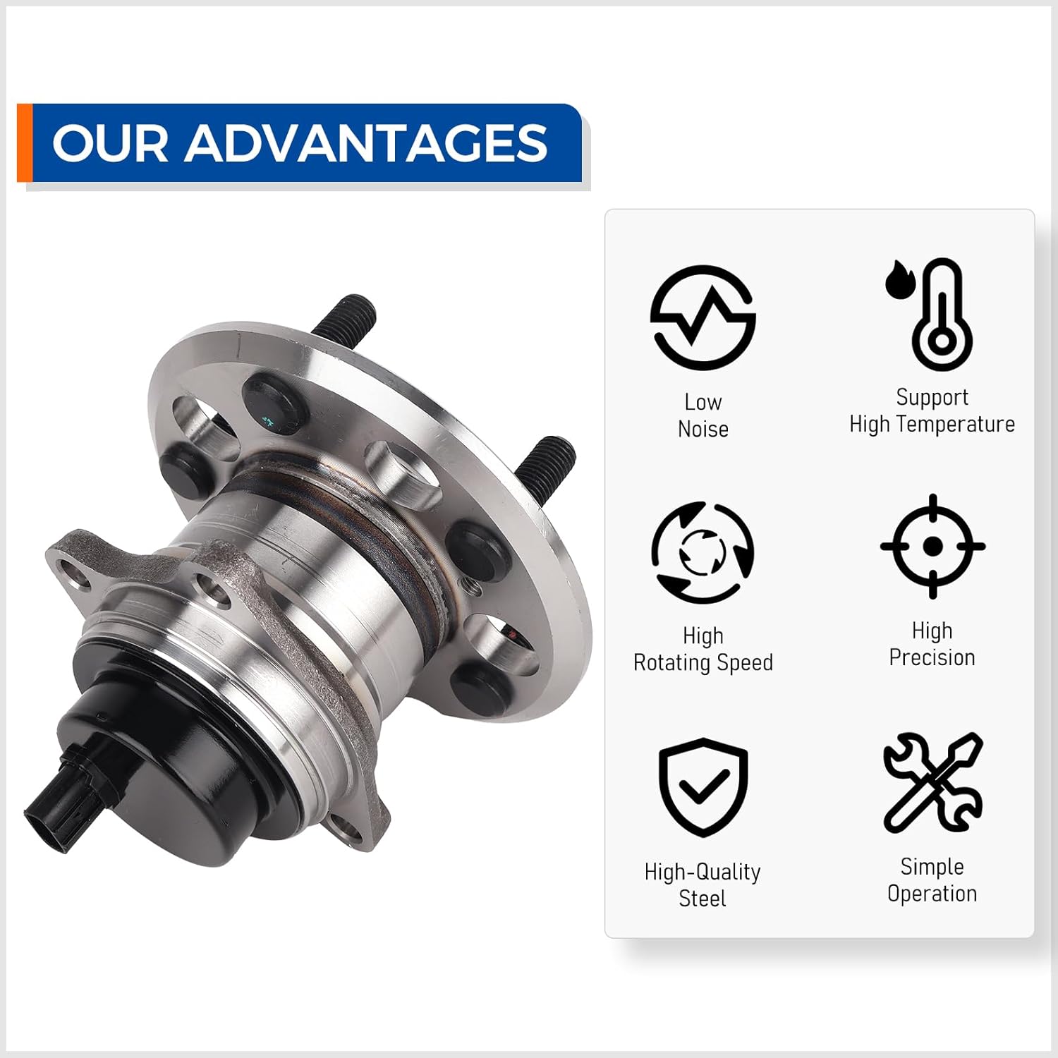 PAROD 512280 Rear Wheel Hub Bearing Assembly Fit for 2004-2010 Toyota Sienna FWD