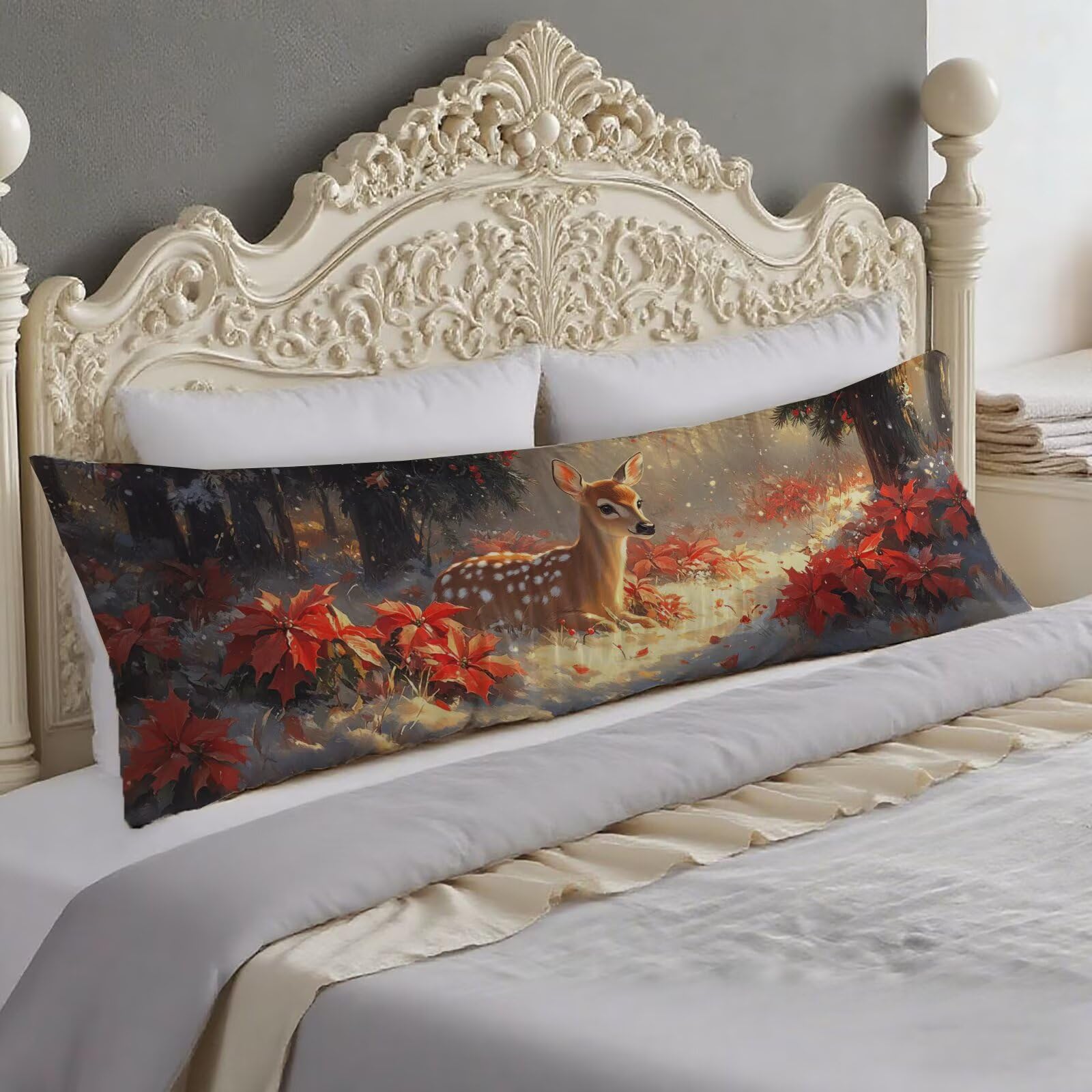 Taie oreiller animal motif 60x180 cm rouge, le cadeau femme parfait pour sublimer son lit