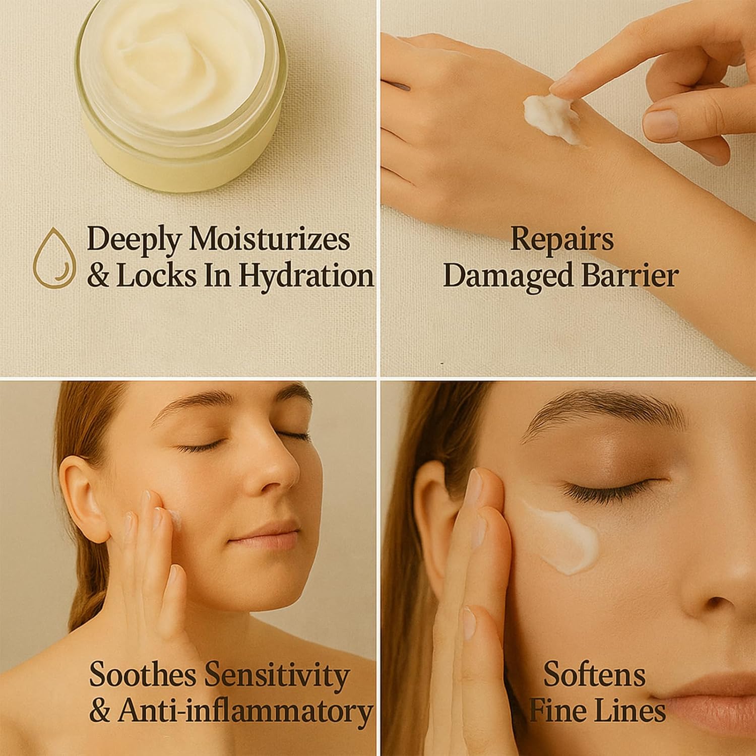 wuliao Grass Fed Tallow & Honey Balm – Organic Whipped Beef Tallow Cream with Manuka Honey, Cold-Pressed Olive Oil & Beeswax – Natural Face & Body Moisturizer for Dry, Sensitive Skin - Image 4