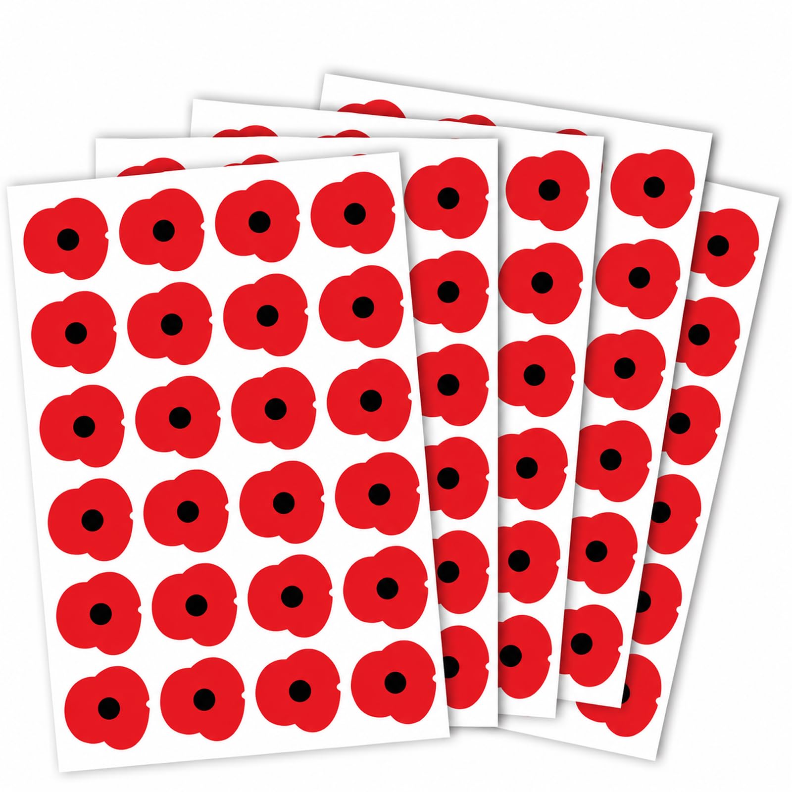 120 Pcs Red Poppy Stickers, Lest We Forget Remembrance Day Decorations,