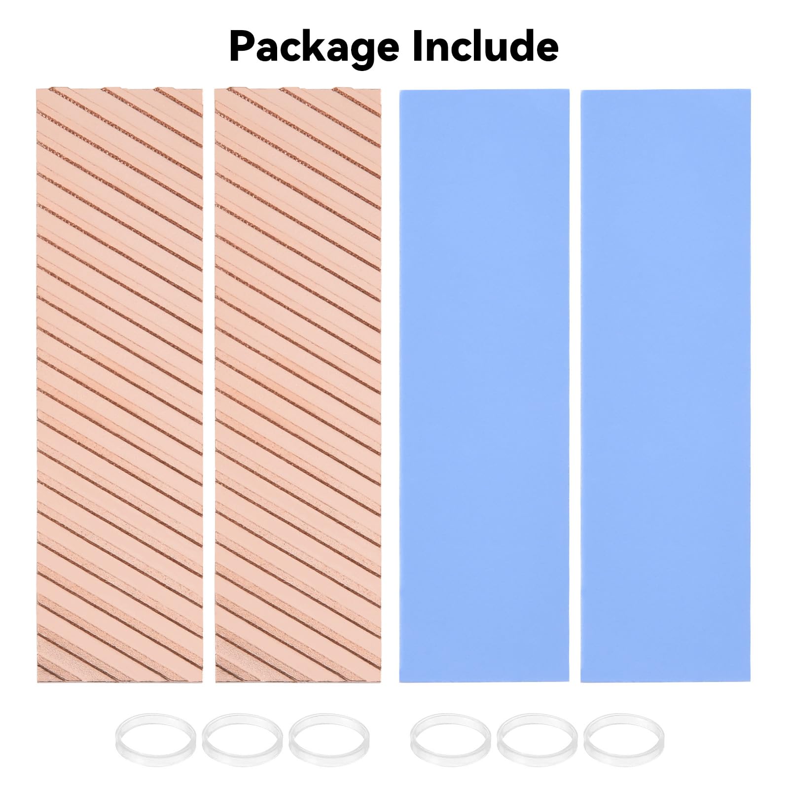 ELUTENG M.2 SSD radiator 2 sztuki 2280 SSD Heat Sink z podkładką termoprzewodzącą NVMe SSD radiator NVMe z 8 czarnymi gumowymi taśmami do PC/PS5 M.2 PCIE NVMe SSD lub M.2 SATA SSD