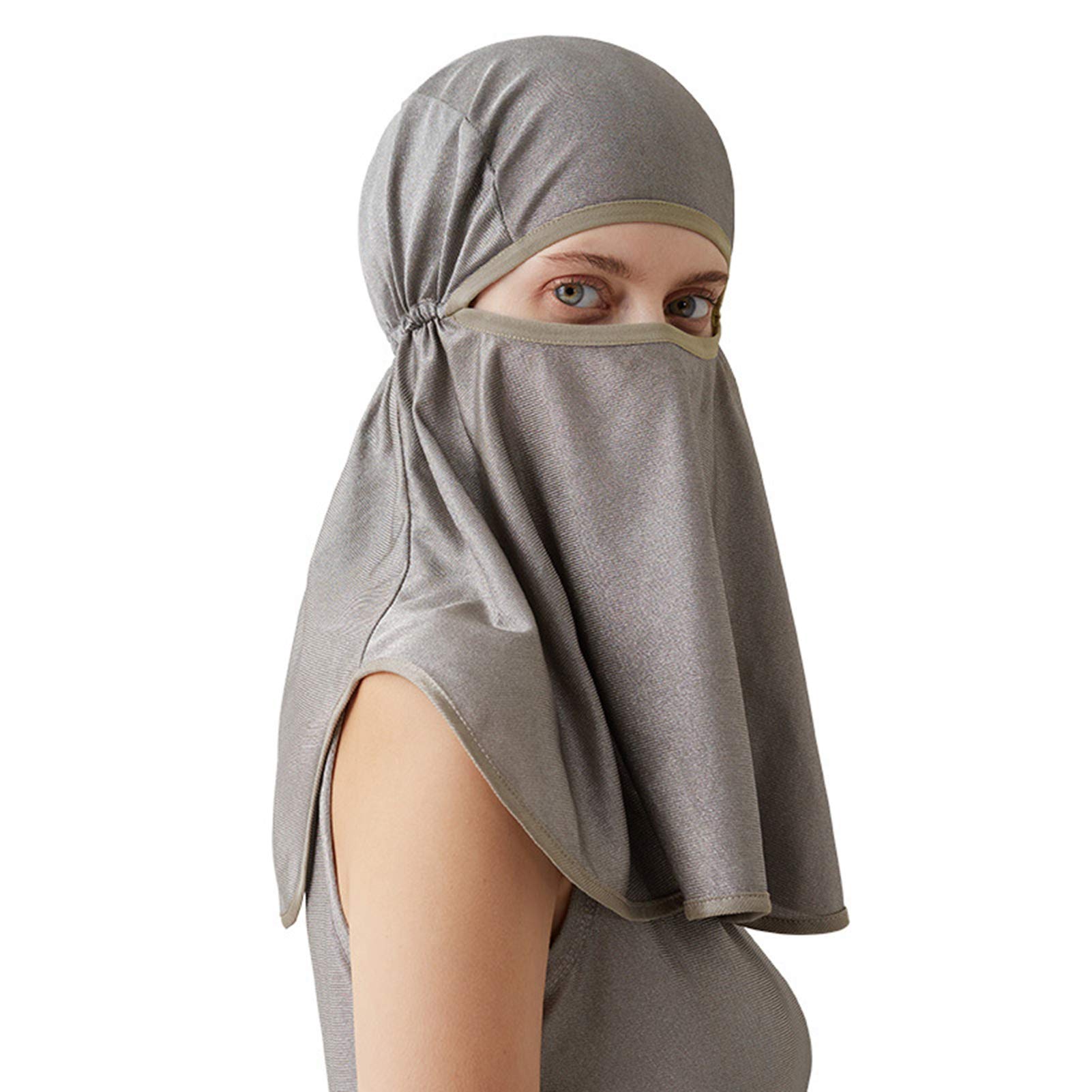 Electromagnetic Radiation Protective Head Cover, 100% Silver Fiber Cotton Material, Mobile Phone, Computer, TV, WiFi EMF Shielding,XL (Size : XL)-image-20