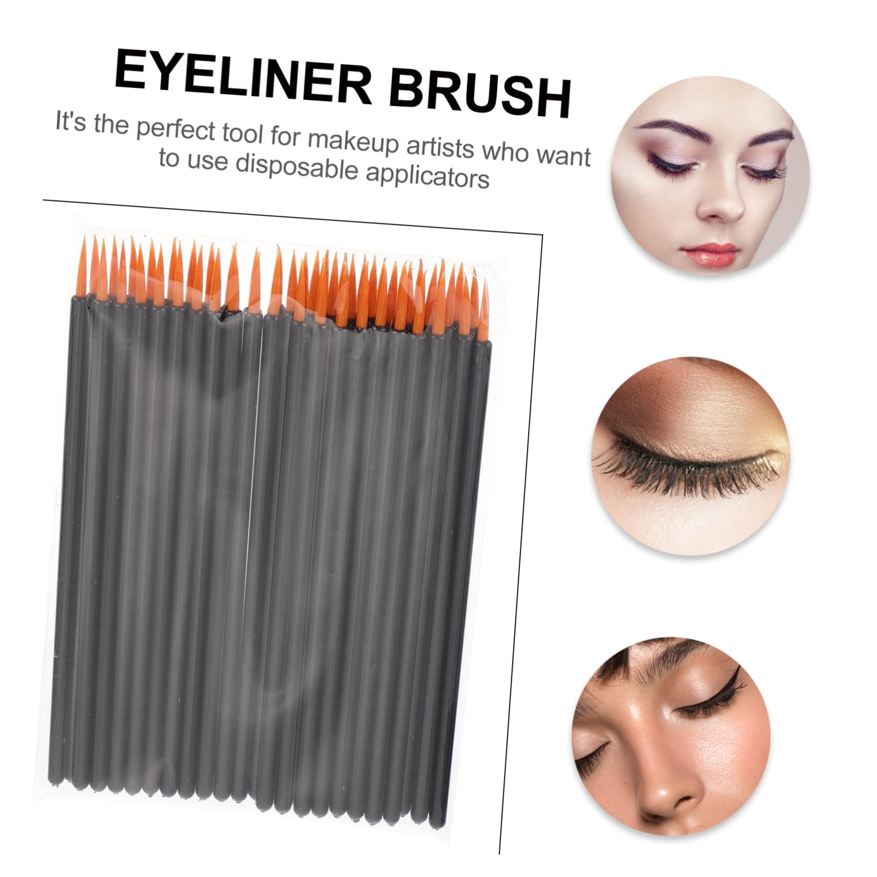 IWOWHERO Plastic Nylon Eyeliner Brush Makeup Brush Alicator Brush Disposable Eyeliner Applicator Random Color