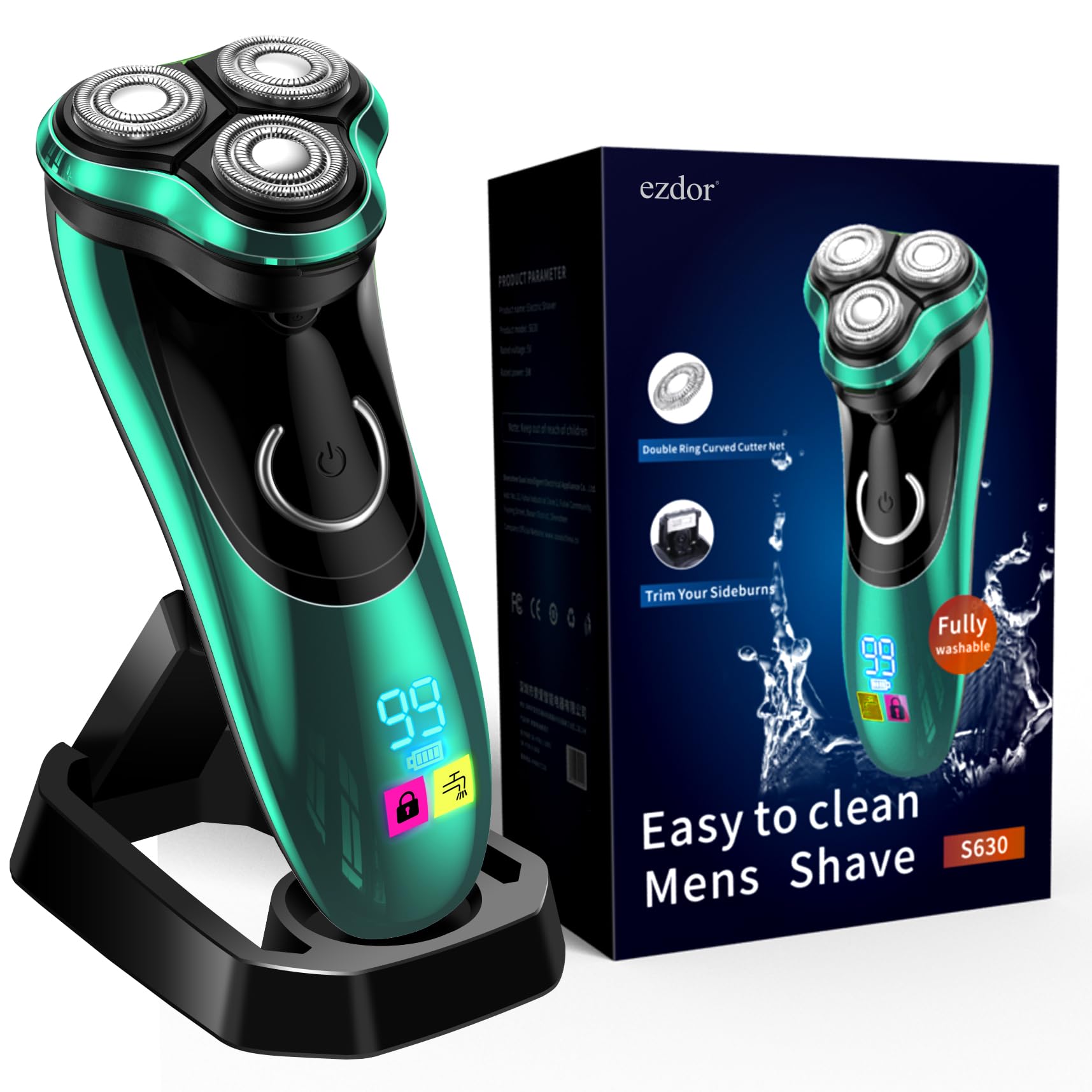 Electric Razor for Men Electric Shaver for Men Rechargeable Men’s Electrics Shavers, Charging Stand