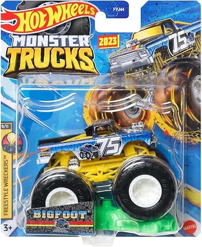 Hot Wheels Monster Trucks Nuevo para 2023 escala 164 (Bigfoot 75 Freestyle Wreckers 911)